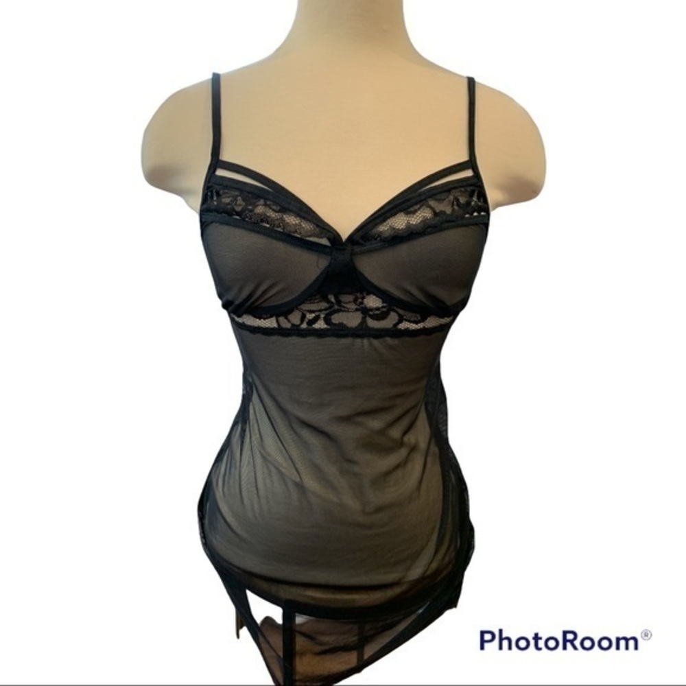 - NWOT Woman’s Chemises black lace with thong